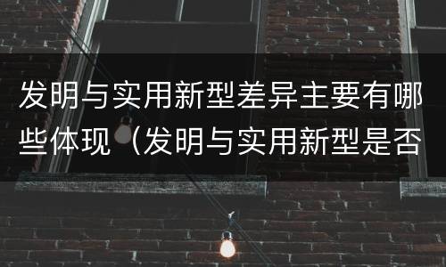 发明与实用新型差异主要有哪些体现（发明与实用新型是否具有实用性）