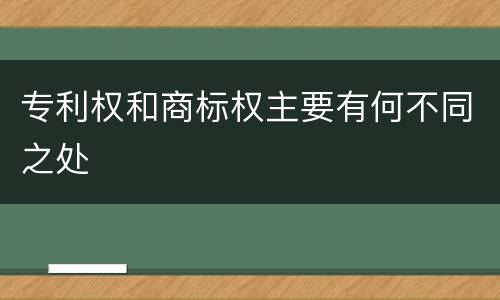 专利权和商标权主要有何不同之处