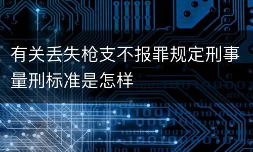 有关丢失枪支不报罪规定刑事量刑标准是怎样
