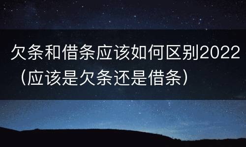 欠条和借条应该如何区别2022（应该是欠条还是借条）