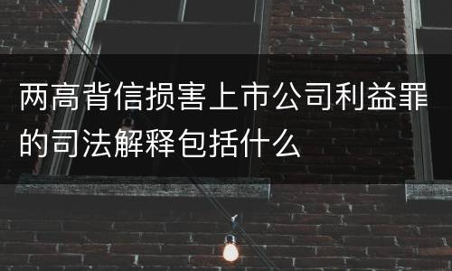 两高背信损害上市公司利益罪的司法解释包括什么