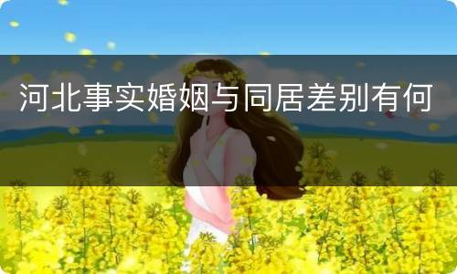 河北事实婚姻与同居差别有何