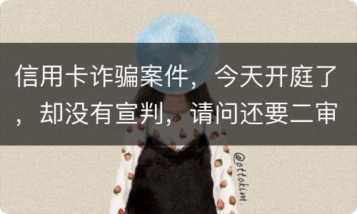 信用卡诈骗案件，今天开庭了，却没有宣判，请问还要二审吗，或者什么时候能判决