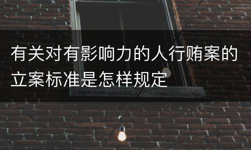 有关对有影响力的人行贿案的立案标准是怎样规定