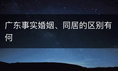 广东事实婚姻、同居的区别有何