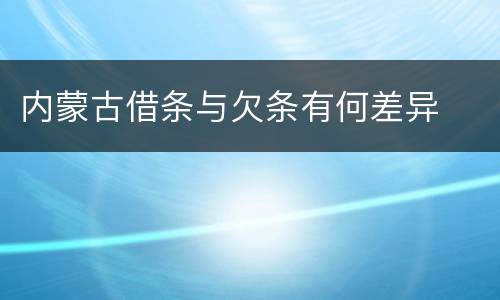 内蒙古借条与欠条有何差异