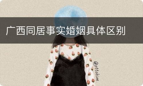 广西同居事实婚姻具体区别