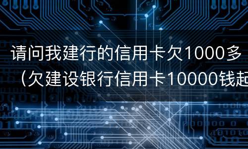 请问我建行的信用卡欠1000多（欠建设银行信用卡10000钱起诉会不会坐牢）
