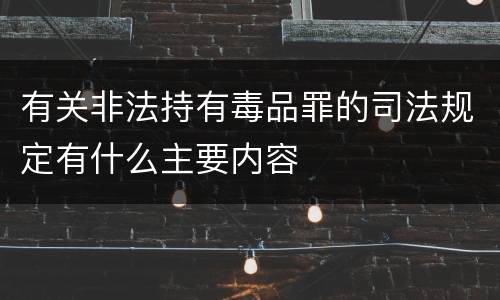 有关非法持有毒品罪的司法规定有什么主要内容