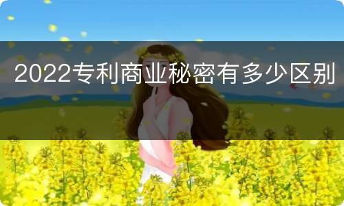 2022专利商业秘密有多少区别