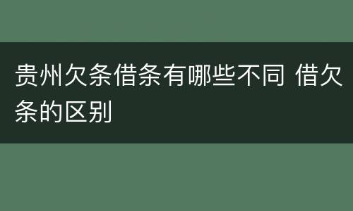 贵州欠条借条有哪些不同 借欠条的区别