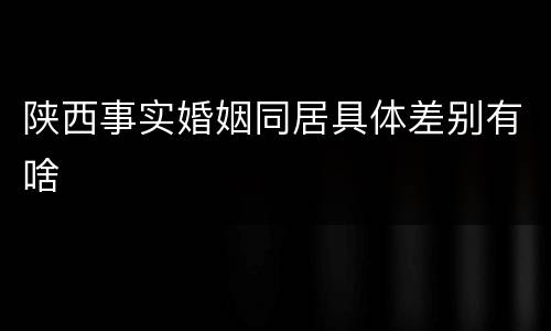 陕西事实婚姻同居具体差别有啥