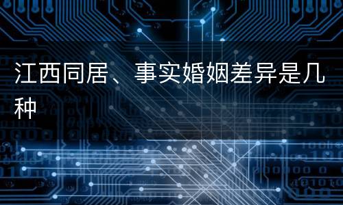 江西同居、事实婚姻差异是几种