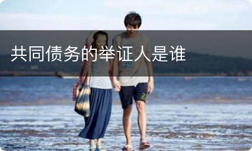 共同债务的举证人是谁