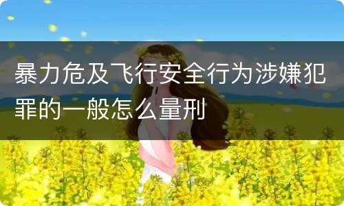 暴力危及飞行安全行为涉嫌犯罪的一般怎么量刑