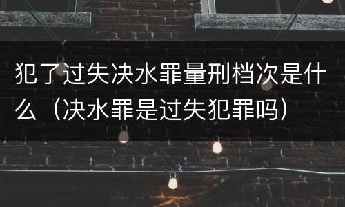 犯了过失决水罪量刑档次是什么（决水罪是过失犯罪吗）