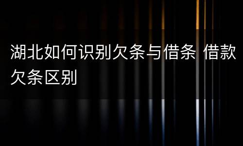 湖北如何识别欠条与借条 借款欠条区别
