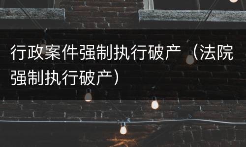 行政案件强制执行破产（法院强制执行破产）