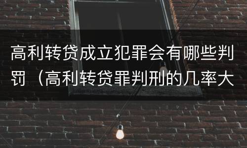 高利转贷成立犯罪会有哪些判罚（高利转贷罪判刑的几率大吗）