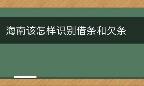 海南该怎样识别借条和欠条