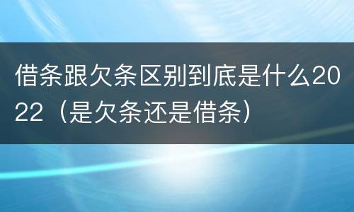 借条跟欠条区别到底是什么2022（是欠条还是借条）