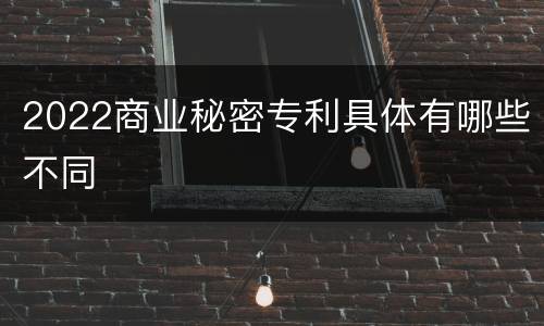 2022商业秘密专利具体有哪些不同