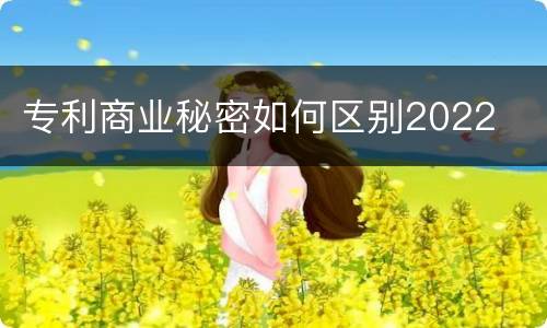 专利商业秘密如何区别2022