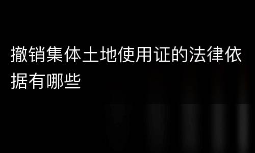 撤销集体土地使用证的法律依据有哪些