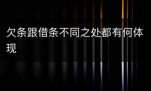 欠条跟借条不同之处都有何体现