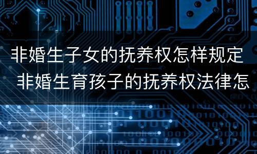非婚生子女的抚养权怎样规定 非婚生育孩子的抚养权法律怎么规定的