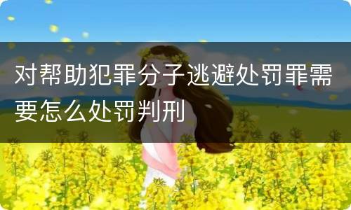 对帮助犯罪分子逃避处罚罪需要怎么处罚判刑