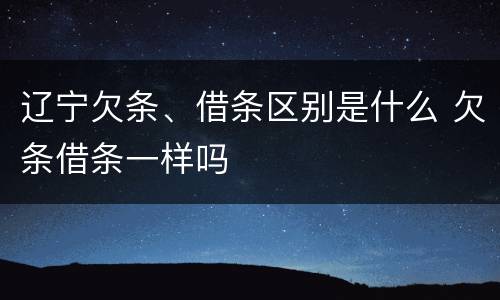 辽宁欠条、借条区别是什么 欠条借条一样吗