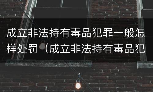 成立非法持有毒品犯罪一般怎样处罚（成立非法持有毒品犯罪一般怎样处罚呢）