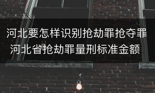 河北要怎样识别抢劫罪抢夺罪 河北省抢劫罪量刑标准金额