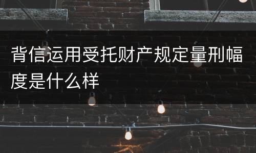 背信运用受托财产规定量刑幅度是什么样