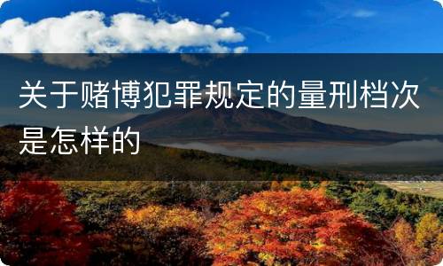 关于赌博犯罪规定的量刑档次是怎样的