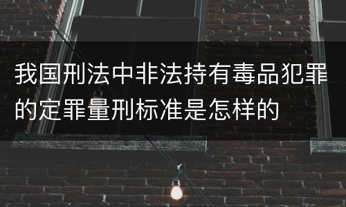 我国刑法中非法持有毒品犯罪的定罪量刑标准是怎样的