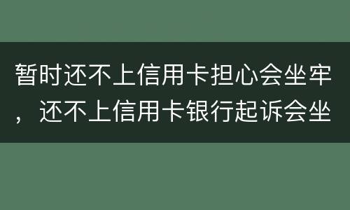 暂时还不上信用卡担心会坐牢，还不上信用卡银行起诉会坐牢吗