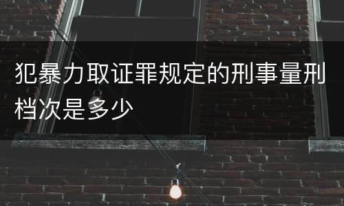 犯暴力取证罪规定的刑事量刑档次是多少