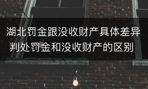 湖北罚金跟没收财产具体差异 判处罚金和没收财产的区别