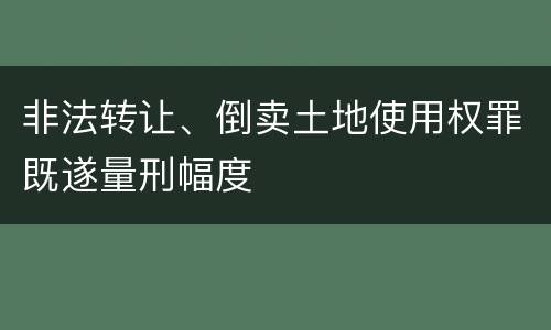 非法转让、倒卖土地使用权罪既遂量刑幅度