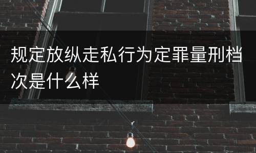 规定放纵走私行为定罪量刑档次是什么样