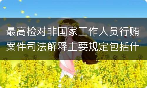 最高检对非国家工作人员行贿案件司法解释主要规定包括什么