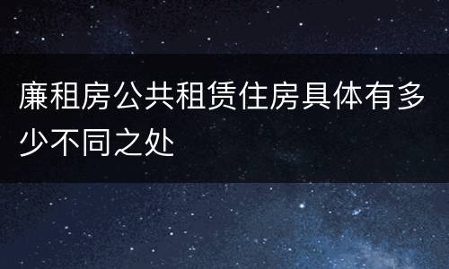 廉租房公共租赁住房具体有多少不同之处