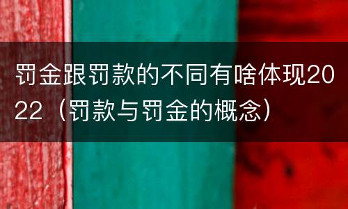 罚金跟罚款的不同有啥体现2022（罚款与罚金的概念）