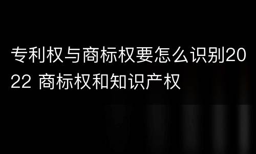 专利权与商标权要怎么识别2022 商标权和知识产权