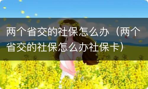 两个省交的社保怎么办（两个省交的社保怎么办社保卡）