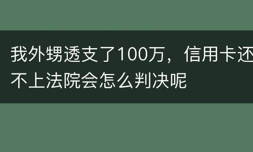 我外甥透支了100万，信用卡还不上法院会怎么判决呢