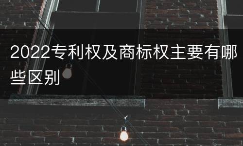 2022专利权及商标权主要有哪些区别