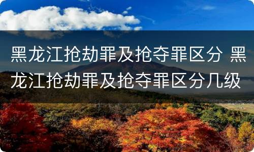 黑龙江抢劫罪及抢夺罪区分 黑龙江抢劫罪及抢夺罪区分几级